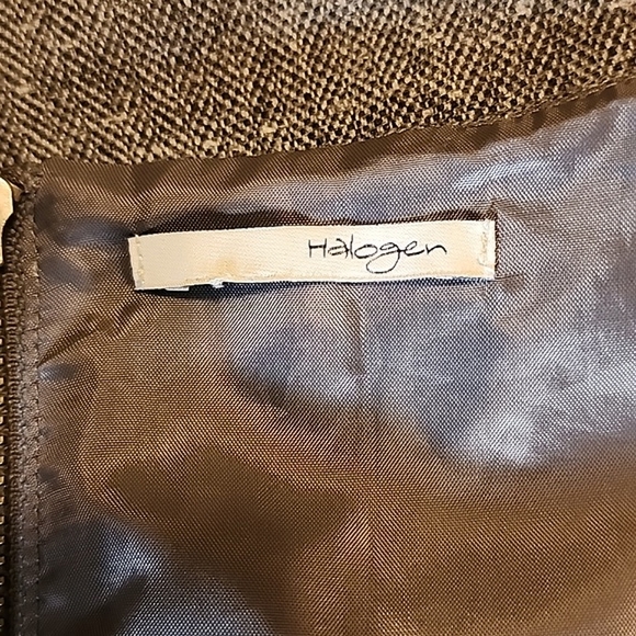 Halogen Grey Herringbone Wool Blend Sheath Dress - Picture 7 of 9